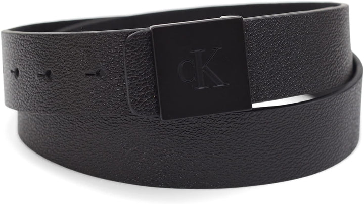Calvin Klein Cinturón con hebilla de placa moderna y detalle de log...