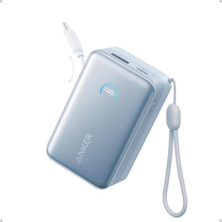 Anker Cargador portátil nano, 45 W 10000 mAh con cable retráctil de...