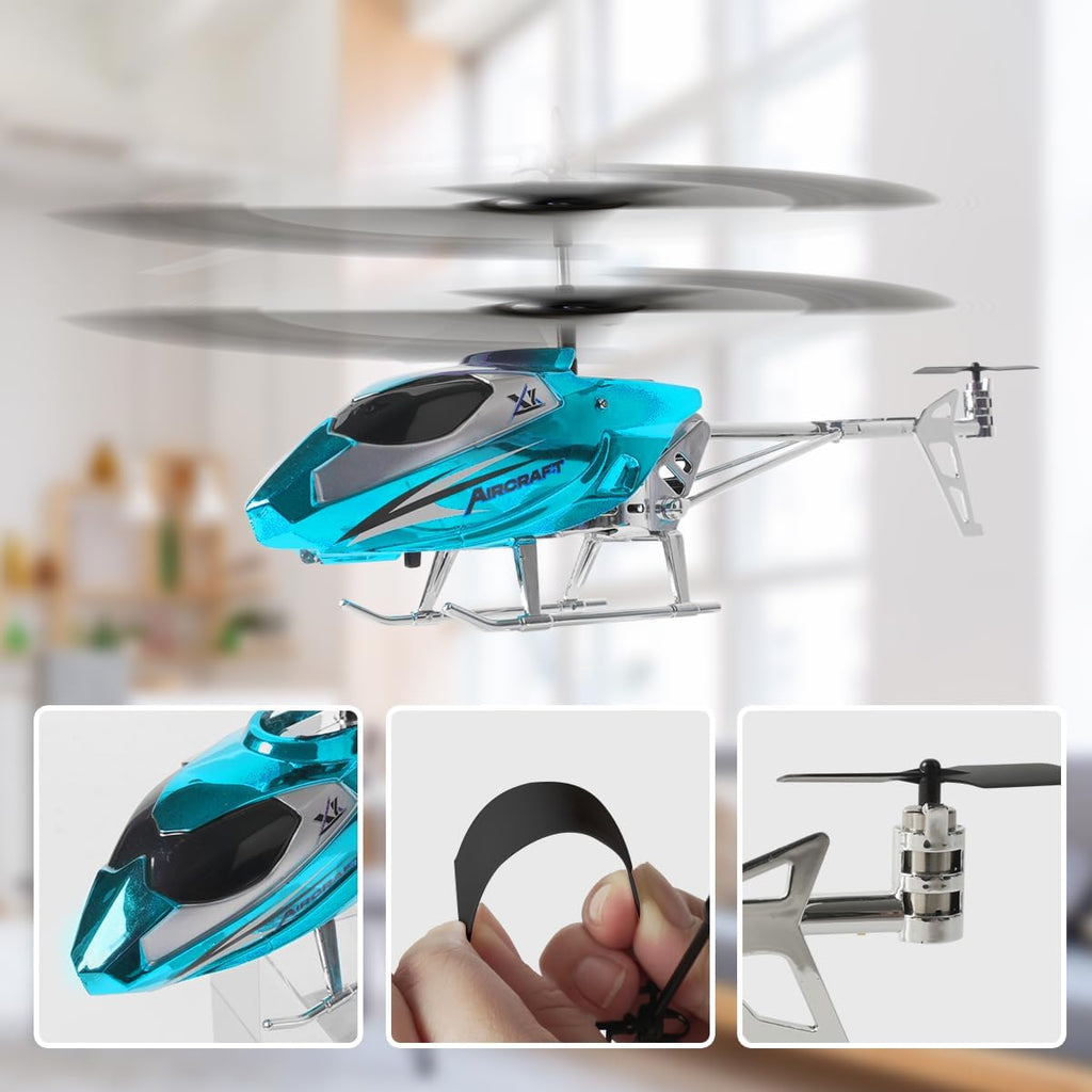 VATOS Helicóptero RC para niños, helicóptero de control remoto de 2.4G con luz LED para niños de 12 años en adelante, altura fija, despegue con una tecla, aviones RC para interiores, regalos ideales