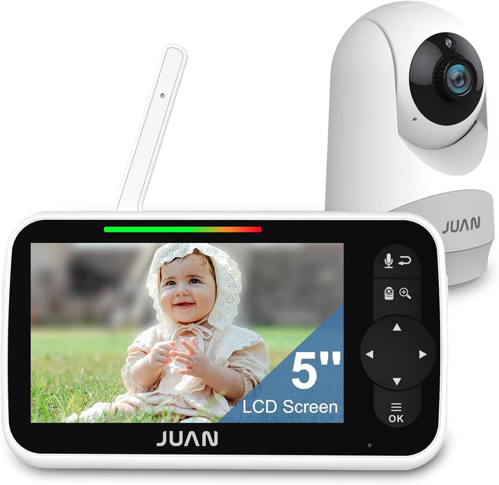 JUAN Monitor de bebé con cámara y audio, pantalla LCD de 5 pulgadas...
