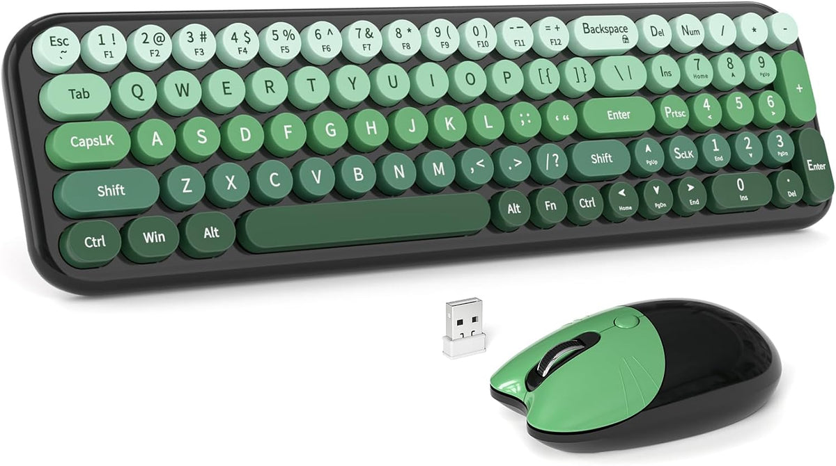 MOFII Combo de teclado y mouse inalámbricos, teclado pequeño compac...