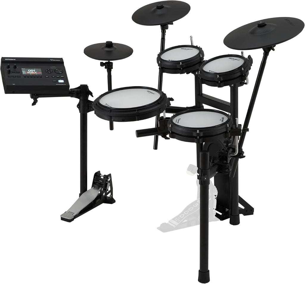 Roland TD313 V-Drums | Kit de batería en V compacto serie 3 | Módulo de sonido V31 | Tecnología de sonido avanzada | Almohadillas mejoradas y disparo preciso de platillos | Modo Coach integrado | Funciones de E/S ampliadas