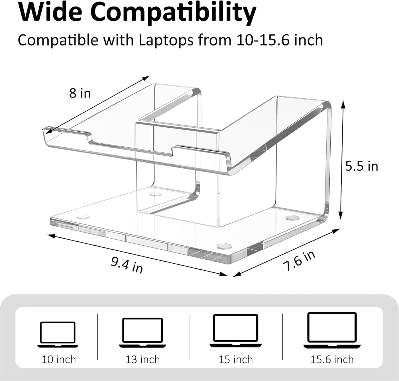 FUCDTEFC Soporte acrílico para computadora portátil, elevador de la...