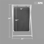 Ilyapa Pizarra de metal moderna de doble cara con marco en A magnético para vereda - 61 x 96.5 cm, cartel de menú alternativo tipo sándwich, pizarra para mensajes
