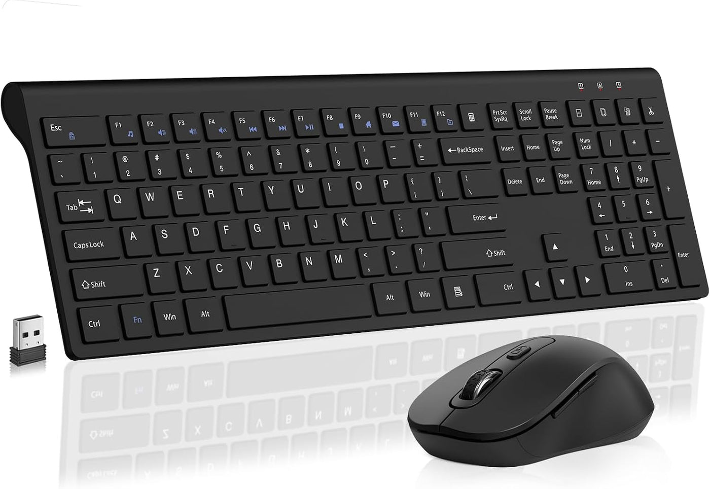 SHUNJINRUN Ultra Thin Ergonómico Silencioso Teclado Teclado Ratón C...