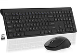 SHUNJINRUN Ultra Thin Ergonómico Silencioso Teclado Teclado Ratón C...