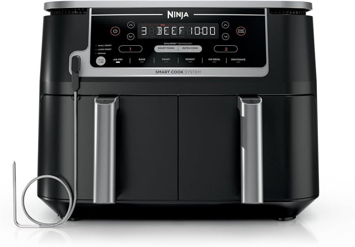 Ninja Foodi - Freidora de aire, 10 cuartos de galón DualZone Smart XL, 6 en 1, negro, DZ550
