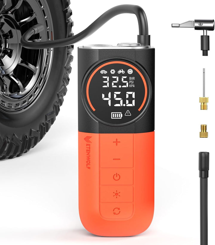 ETENWOLF S1 - Inflador de neumáticos portátil, bomba de aire de 160...
