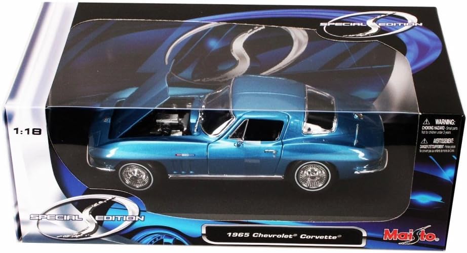 Maisto 1965 Chevy Corvette, azul 31640BL - 1/18 escala de coche de juguete fundido a presión modelo