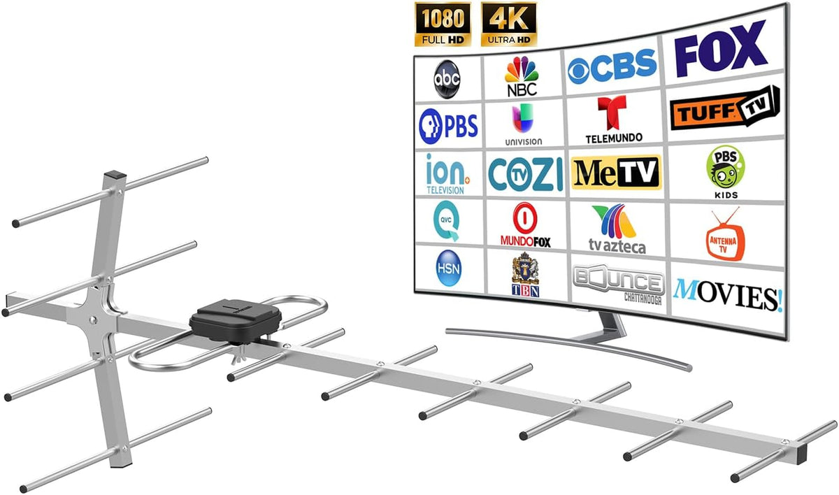 Antena digital HDTV al aire libre, antenas para soporte de TV ático o