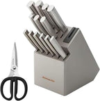 KitchenAid Juego de Cuchillos Gourmet con Bloque y Afilador Integrado, 15 Piezas, Acero Inoxidable