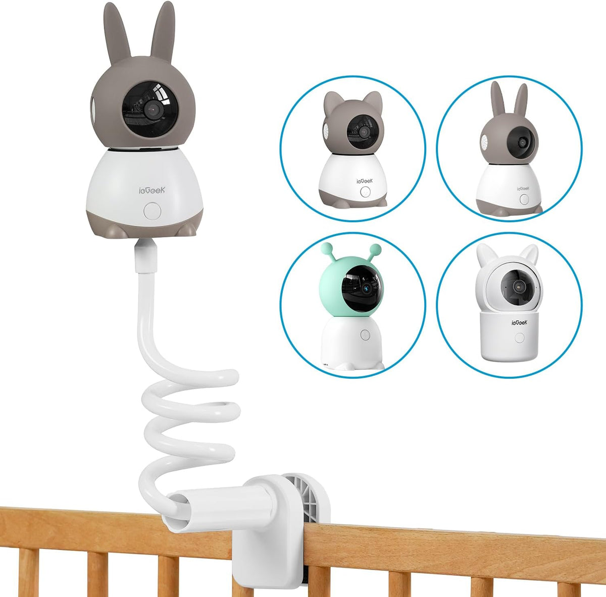 ieGeek Vigilabebés con 2 cámaras y soporte de montaje para vigilabebés