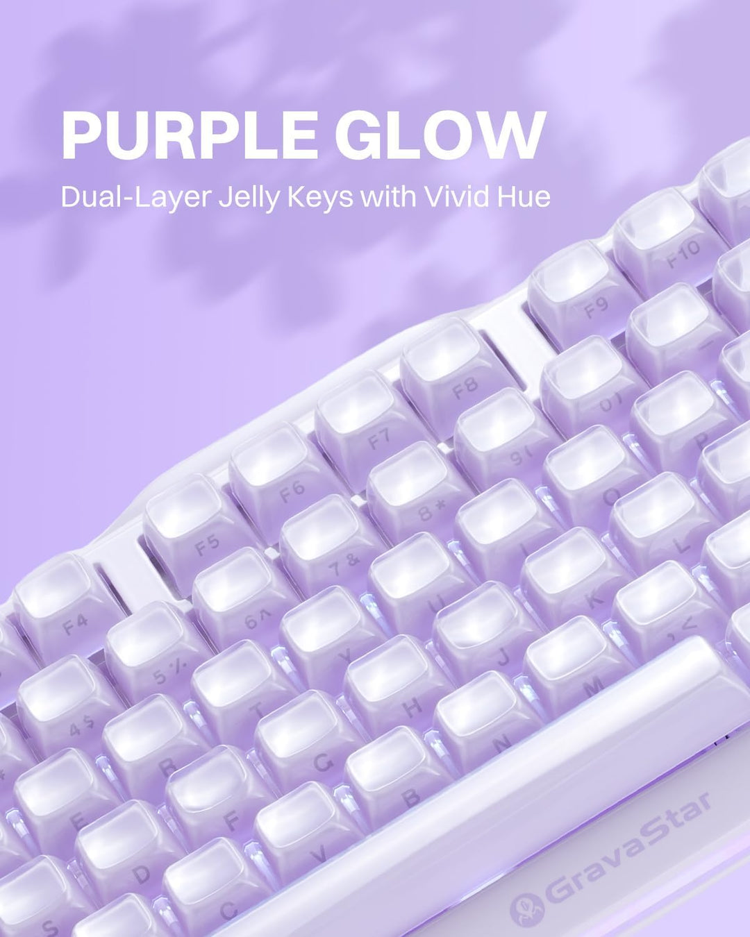 GravaStar Teclado mecánico inalámbrico Mercury K1 Purple 75% - Tecl...