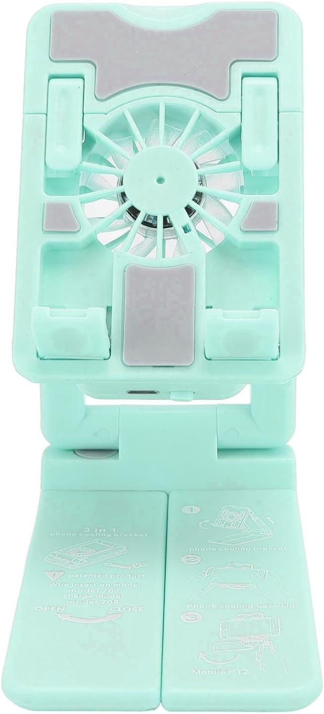 Sorandy Sorandyuqpazfx71c-13 - Radiador de teléfono celular con ventilador de refrigeración, soporte de teléfono de escritorio con luz RGB, compatible con Android, todos los teléfonos móviles (verde),