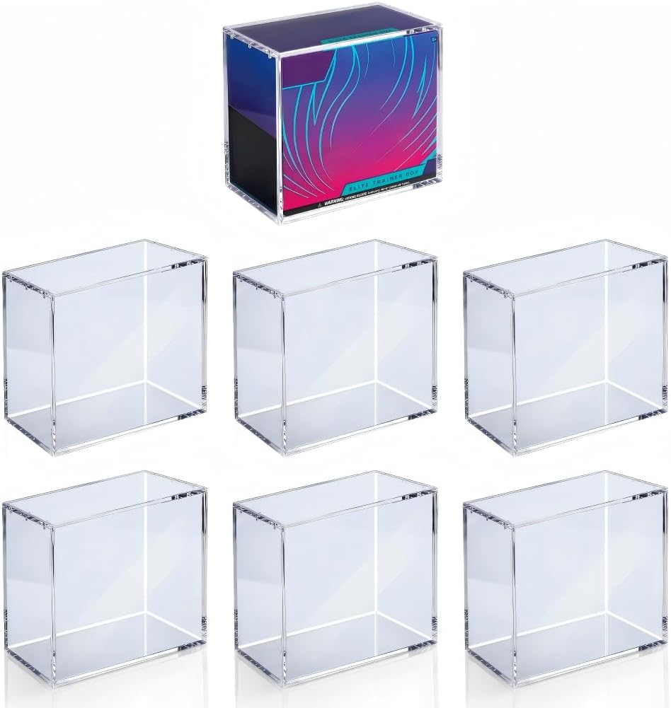 Estuche protector ETB, estuche de acrílico ETB de 0.197 in, cajas transparentes ultra acrílicas para exhibición compatibles con caja de entrenador Elite, caja de exhibición a prueba de polvo e