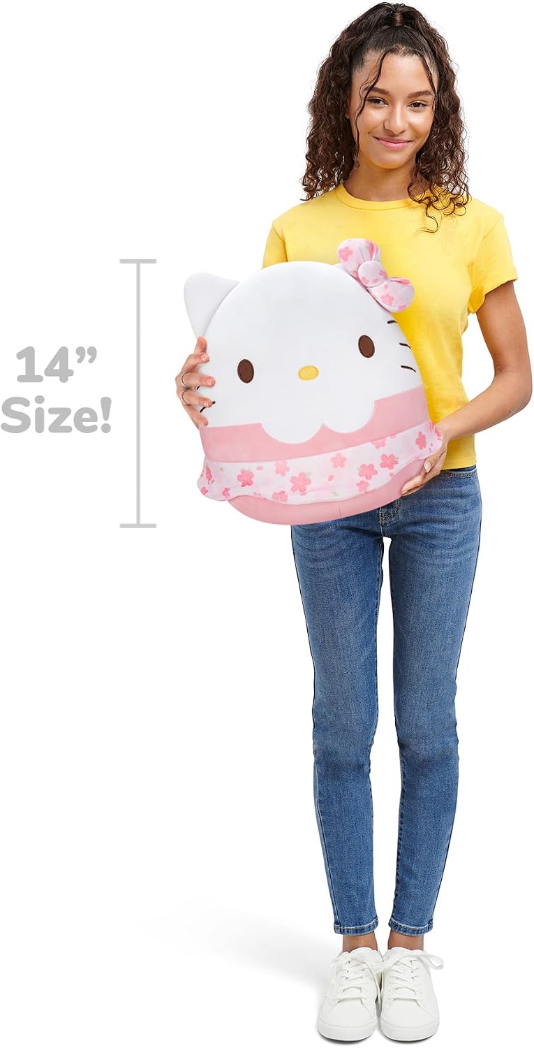 Squishmallows Original Sanrio Hello Kitty de 14 pulgadas con vestid...