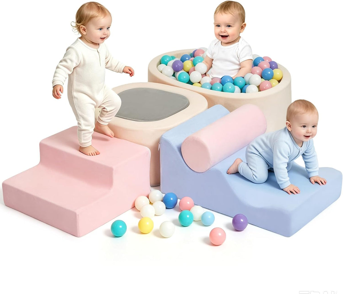 Bloques de escalada de espuma de 6 piezas, juguetes de escalada para niños de 1 año, juego suave