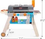 Melissa & Doug Deluxe Wooden Barbecue Grill & Smoker con Toy Food