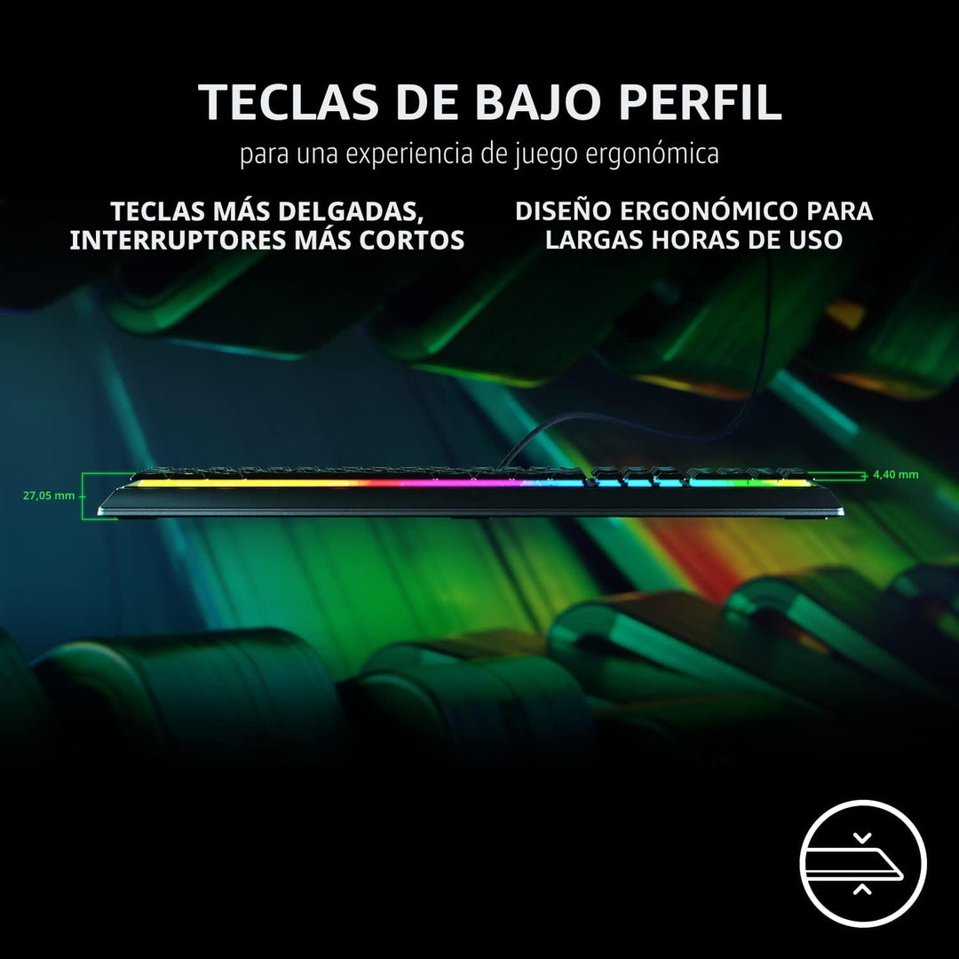 Teclado para juegos Razer Ornata V3: Teclas de perfil bajo - Interr...