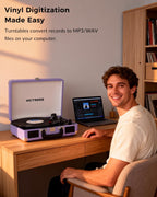 Tocadiscos de maleta, reproductor de vinilo Bluetooth de entrada y