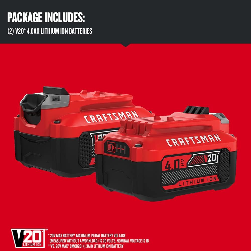 CRAFTSMAN V20 Inflador con batería de iones de litio, 4.0 amperios...