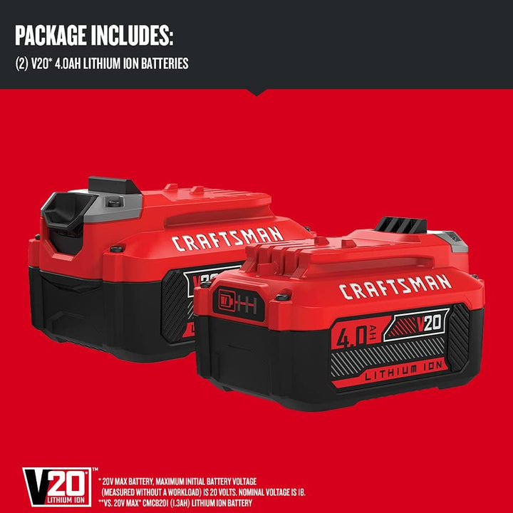 CRAFTSMAN V20 Inflador con batería de iones de litio, 4.0 amperios...