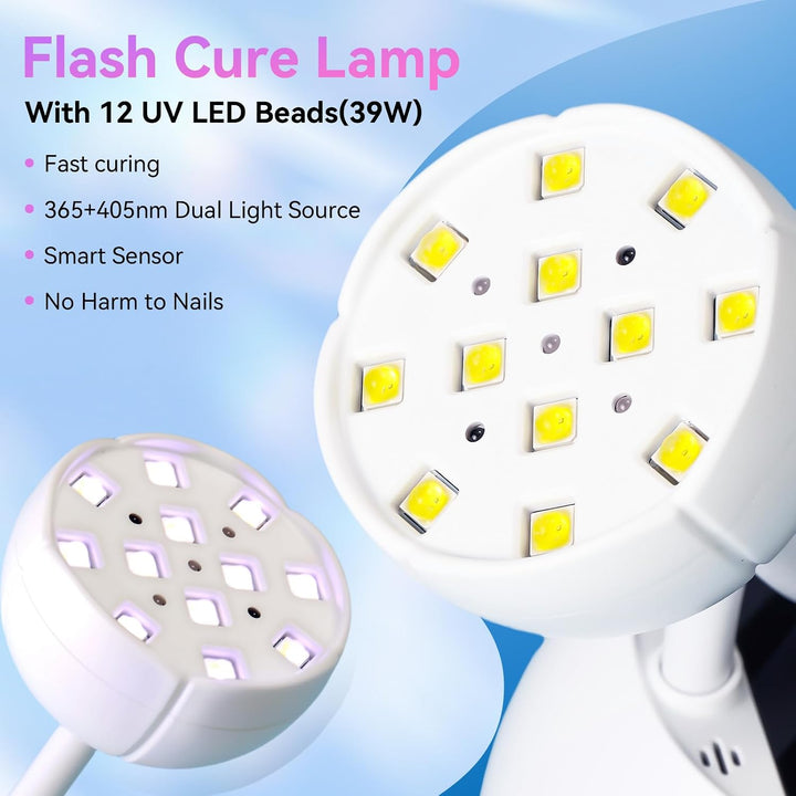 Makartt Lámpara de Uñas UV LED - Luz UV de Cuello de Cisne para Uña...