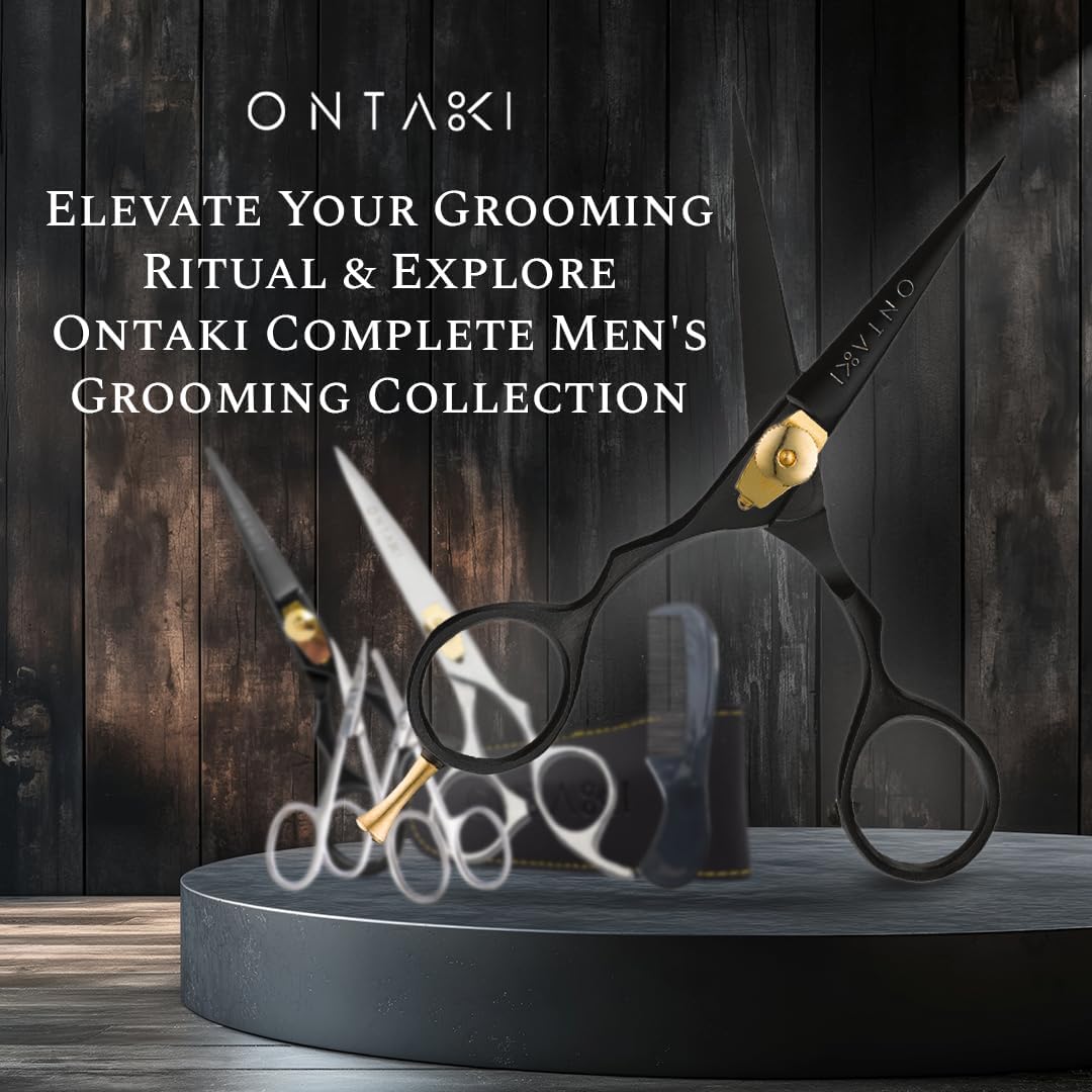 Ontaki Tijeras para barba y bigote para hombre, acero japonés de 5....