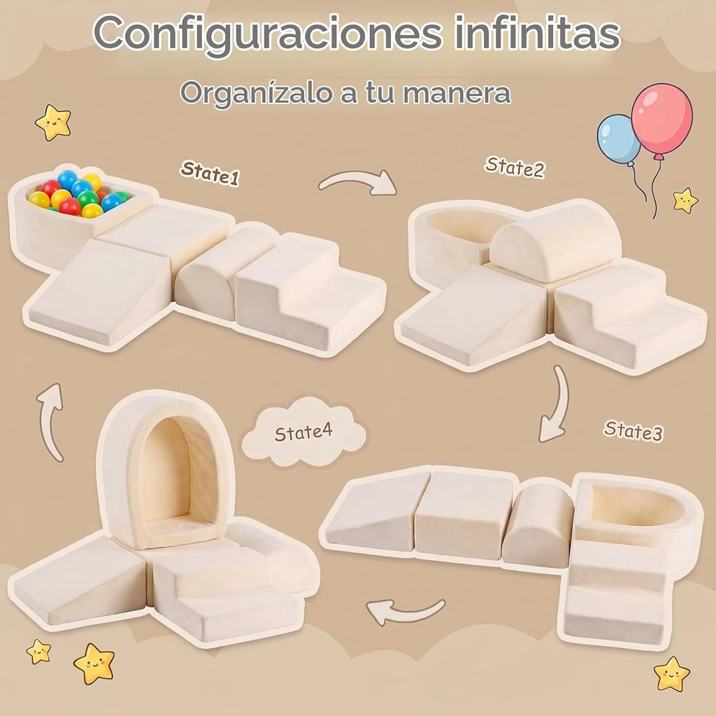 Tiita Kids Climb and Crawl - Juego de 5 piezas con pozo de pelotas pequeño
