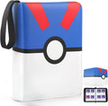 Carpeta para tarjetas de 4 bolsillos, porta tarjetas coleccionables que cabe 400 tarjetas con 50 fundas extraíbles, álbum portátil para colección de cartas, estuche para cartas de juego con cremallera