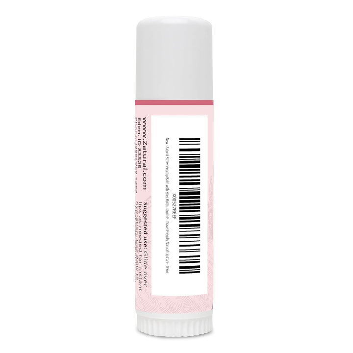 Bálsamo labial de fresa Zatural con manteca de karité, aceite de jo...