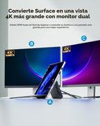 Estación de acoplamiento para portátil con monitor dual 4K@60Hz, 6*USB-C/A