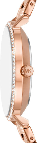 Reloj para mujer Michael Kors Pyper Two-Hand en acero inoxidable tono oro rosa (Modelo: MK7645SET)