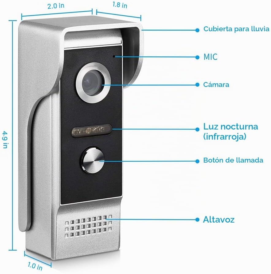 Sistema de intercomunicación video con cable, kit video del timbre