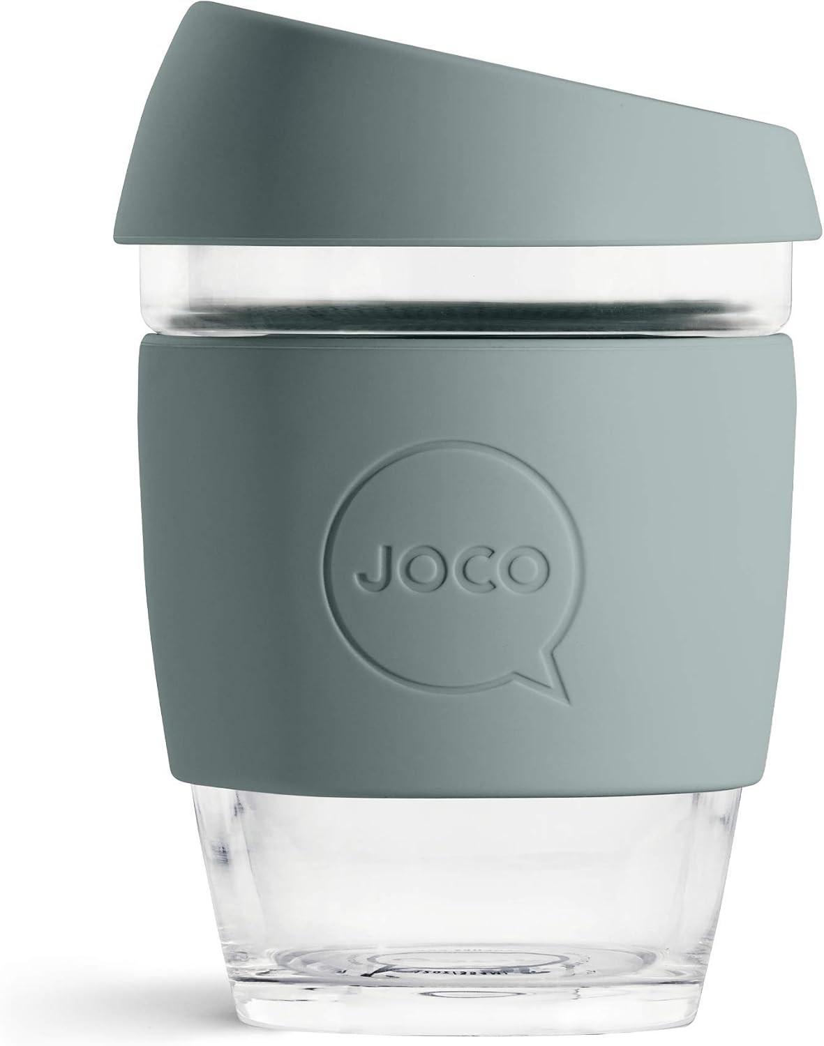 JOCO Taza de 12oz - Taza clásica reutilizable de vidrio borosilicato eco-innovativa - (BlueStone)