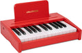 Teclado de piano para niños, piano digital para niños, instrumento educativo musical, juguete de madera para niñas y niños a partir de 3 años (rojo, 25 teclas)
