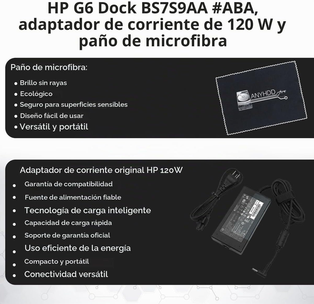 Estación de acoplamiento USB-C G6 de 100 W con puertos HDMI, DisplayPort y