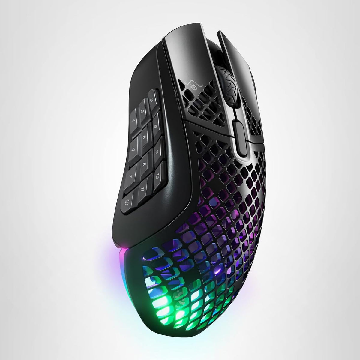 SteelSeries Aerox 9 Wireless - Ratón para juegos Holey RGB - Diseño...