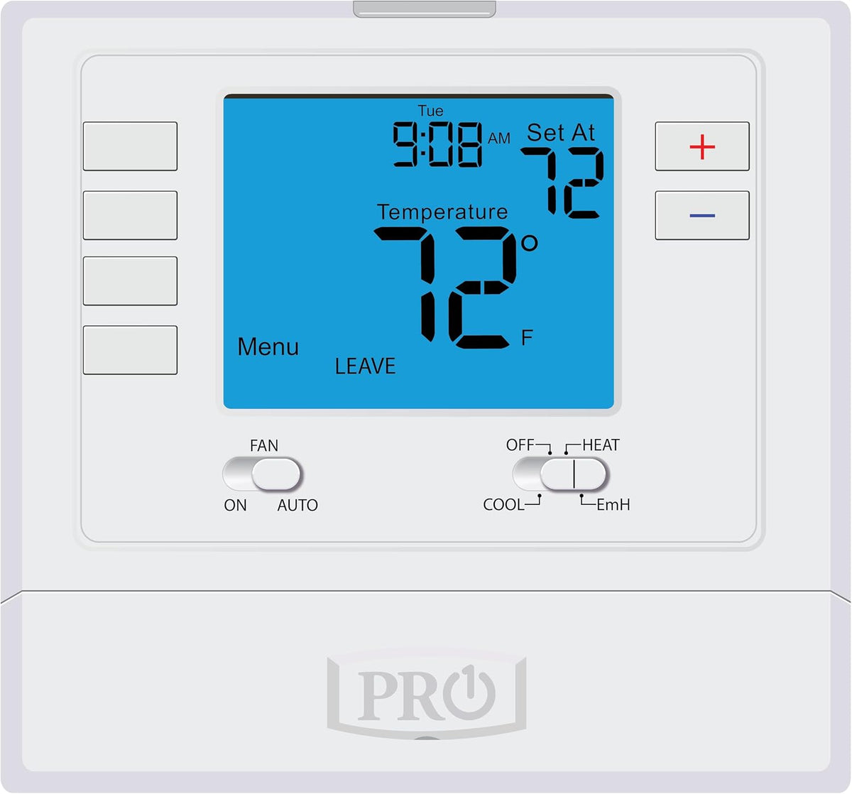 PRO1 T725 Bomba de calor/termostato digital programable convencional de pared para 2 sistemas de bomba de calor de calor/1 frío y 1 sistemas convencionales de calor/1 frío