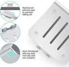 Soporte para portátil de aluminio con ventilación térmica, elevador para MacBook Air/Pro, Dell, HP, Lenovo, Microsoft Surface, Samsung de 11 a 16 pulgadas (color plateado espacial)