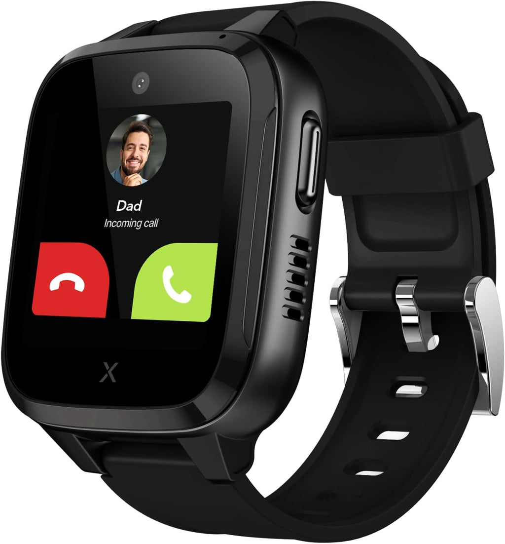 XPLORA Kidzi - Teléfono Reloj para Niños (4G) - Llamadas, Mensajes, Modo Escolar para Niños, Función SOS, Ubicación GPS, Cámara y Podómetro – (Requiere Suscripción) (Kidzi en la Red de AT&T, Negro)