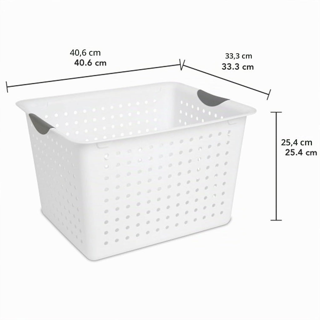 Sterilite Deep Ultra - Cesta organizadora de almacenamiento de plástico con