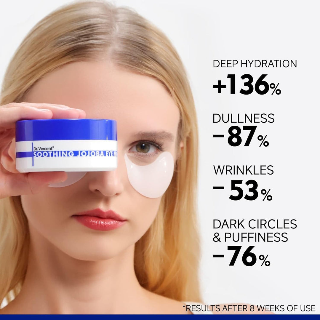 Dr Vincent Peptide Jojoba parches debajo de los ojos, máscara de co...