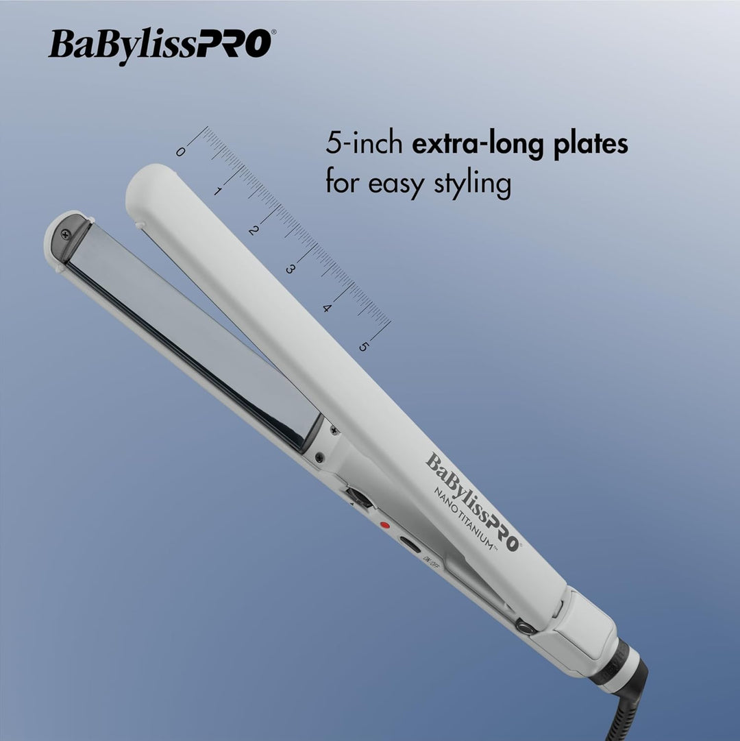 BabylissPRO Nano Titanium Ultra-Thin Hair Straightener, Professiona...