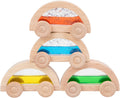 Dinhon - Juguetes de coches de agua de acrílico y madera con destellos para niños, Coche acrílico