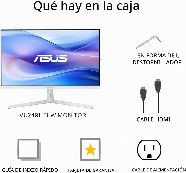 ASUS 24\u201D (23.8 pulgadas visibles) Monitor con cuidado para los...
