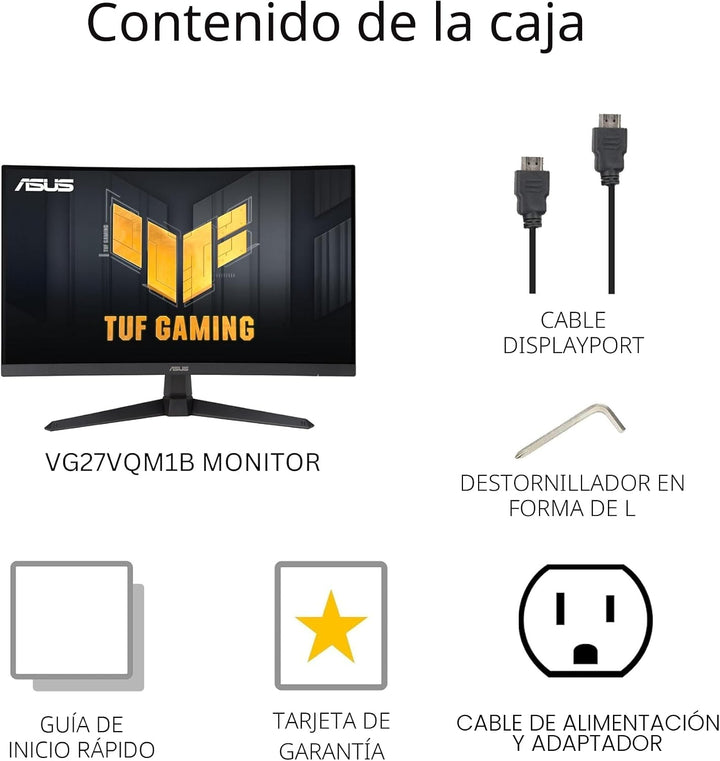 ASUS TUF Gaming 27\u201D Monitor curvo 1080P (VG27VQM1B) \u2013 Ful...