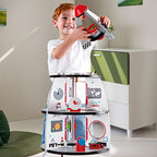 Hape Juego de Nave Cohete de Cuatro Etapas para Niños Pequeños | Un Juguete de Nave Espacial de Madera con Diseños de Transbordador Espacial de la Vida Real