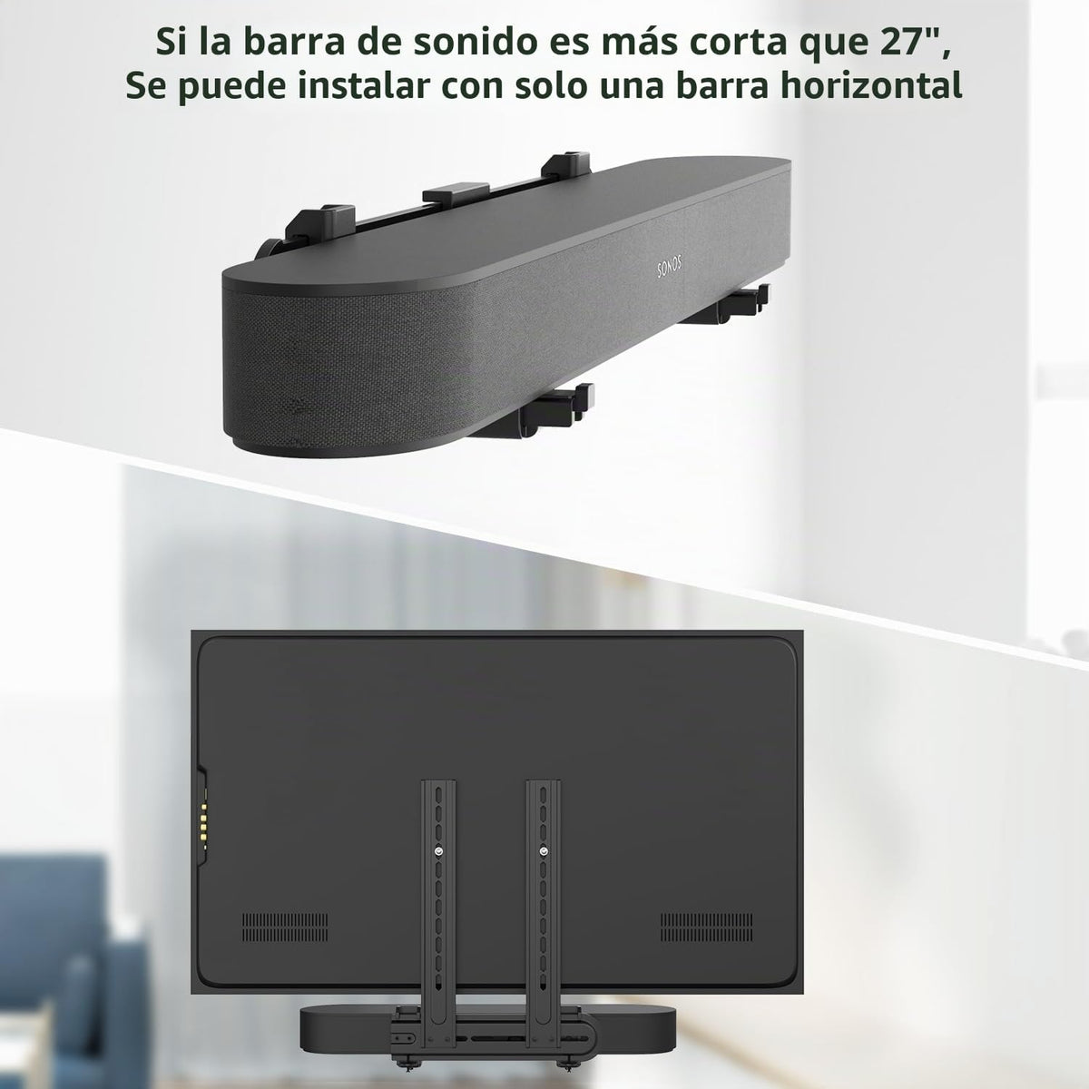 USX MOUNT Soporte universal para barra de sonido, soporte de TV para barra de sonido con altavoz, se adapta a 2 opciones de instalación, soporte de base antideslizante extraíble que se extiende de