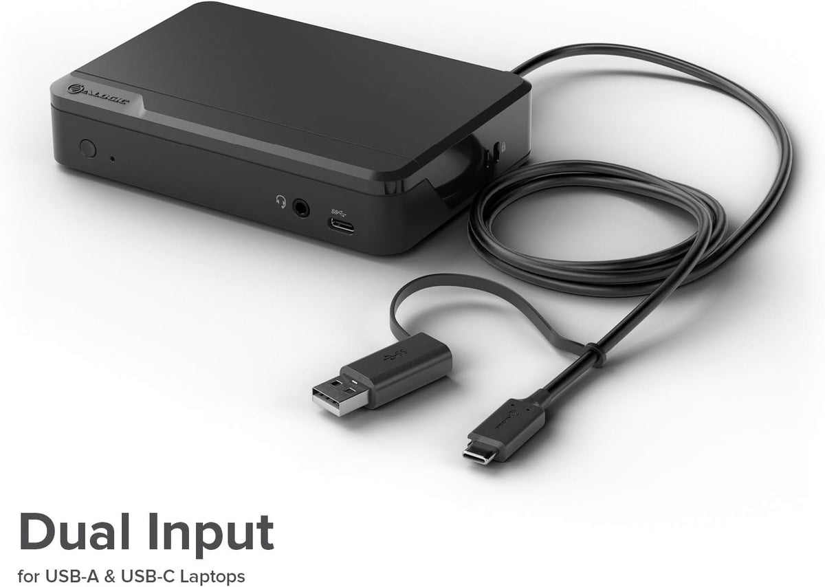 ALOGIC Estación de acoplamiento universal Twin HD, compatible con USB-C y USB-A, dual 1080p 60Hz HDMI, USB-C y 4 puertos USB-A, Gigabit Ethernet, conector de audio, base para laptop para Windows y Mac